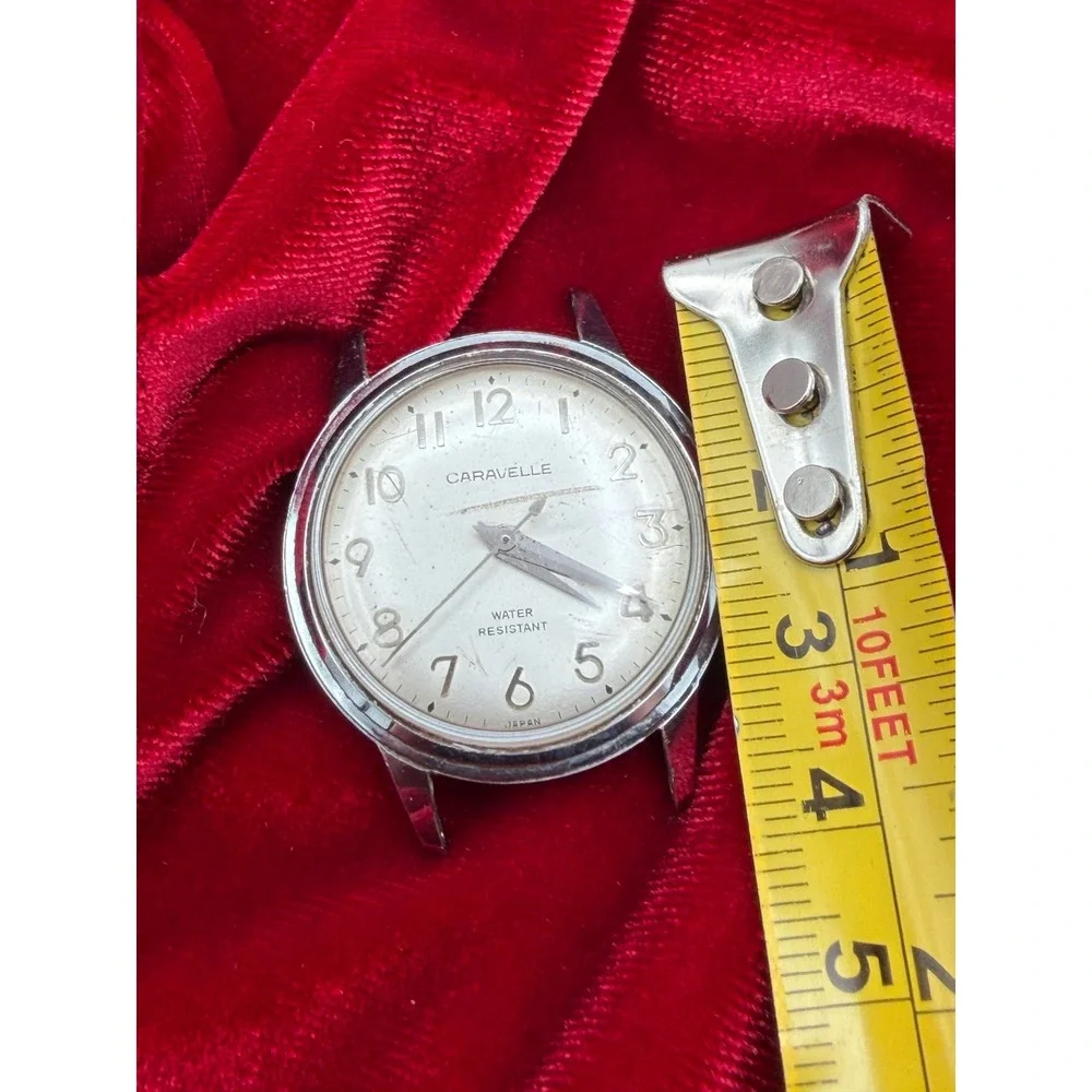 Vintage Caravelle N2 Water Resistant Watch Head Silver Tone Stainless untested